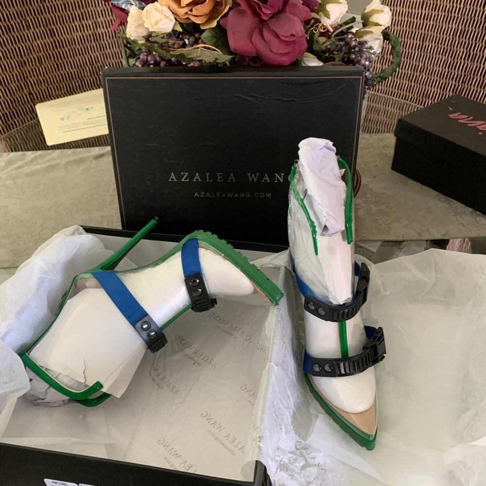 Azalea Wang clear heel bootie. New with tags.